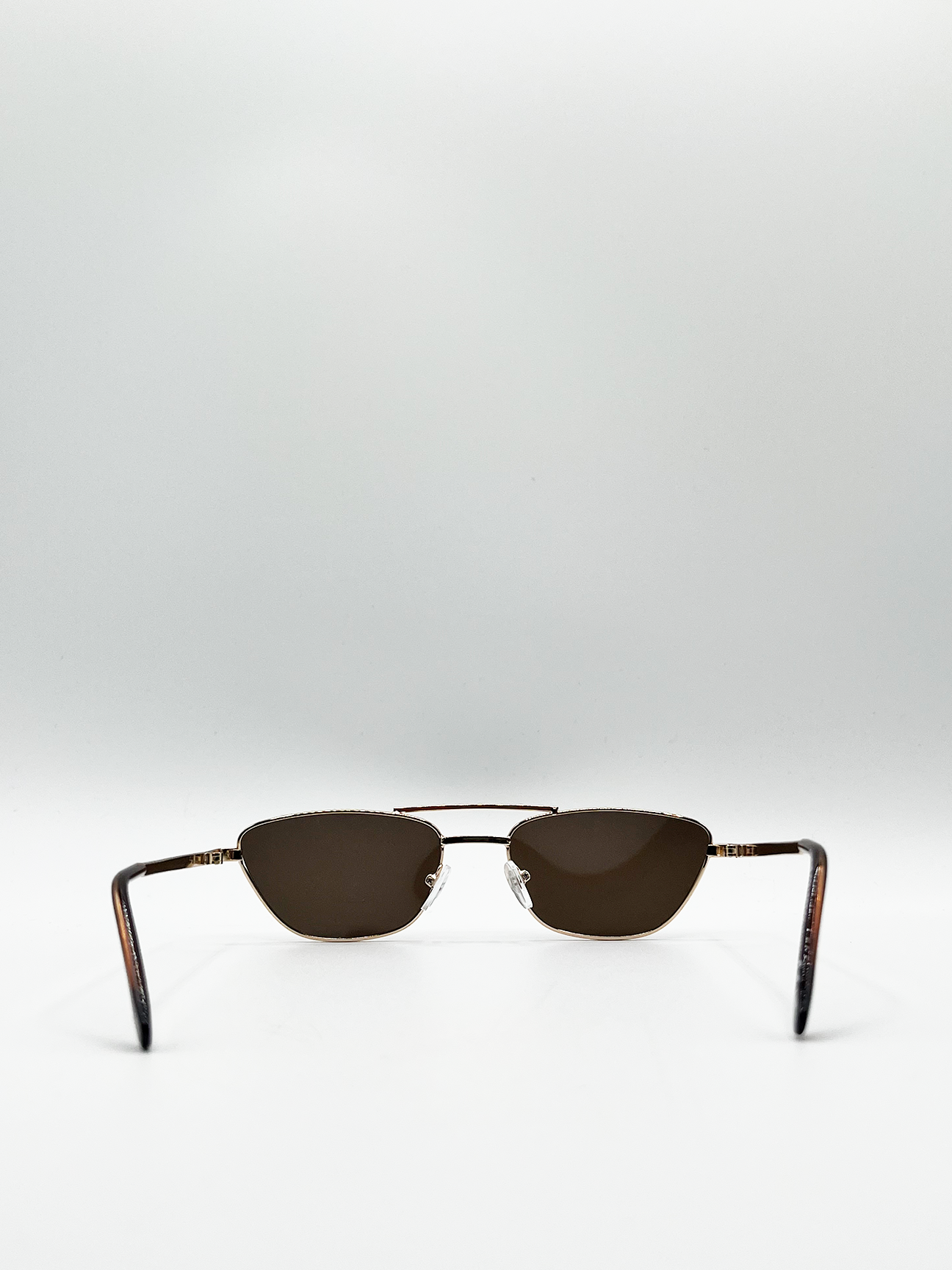 Aviator Style Sunglasses with Brown Lenses