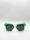 Green Angular Shape_Oversized Cat Eye Sunglasses