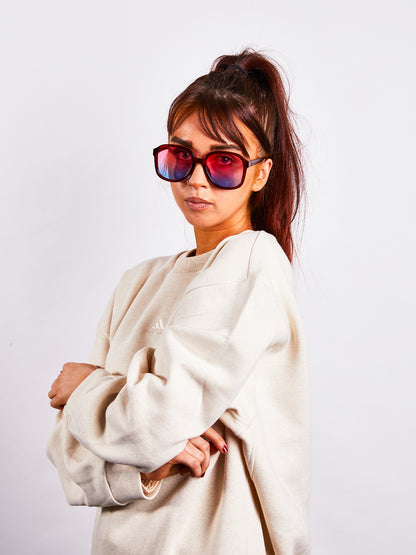 Vintage Style  Oversized Sunglasses with Ombre Lenses in Multi