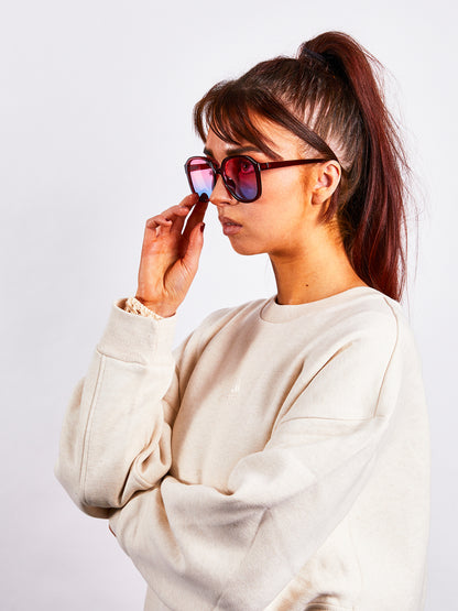 Vintage Style  Oversized Sunglasses with Ombre Lenses in Multi