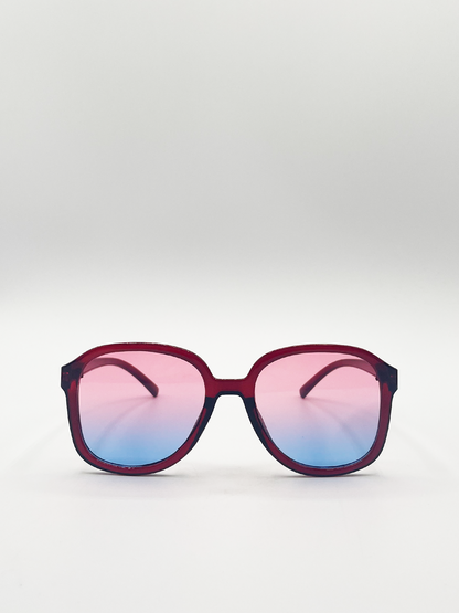 Vintage Style  Oversized Sunglasses with Ombre Lenses in Multi