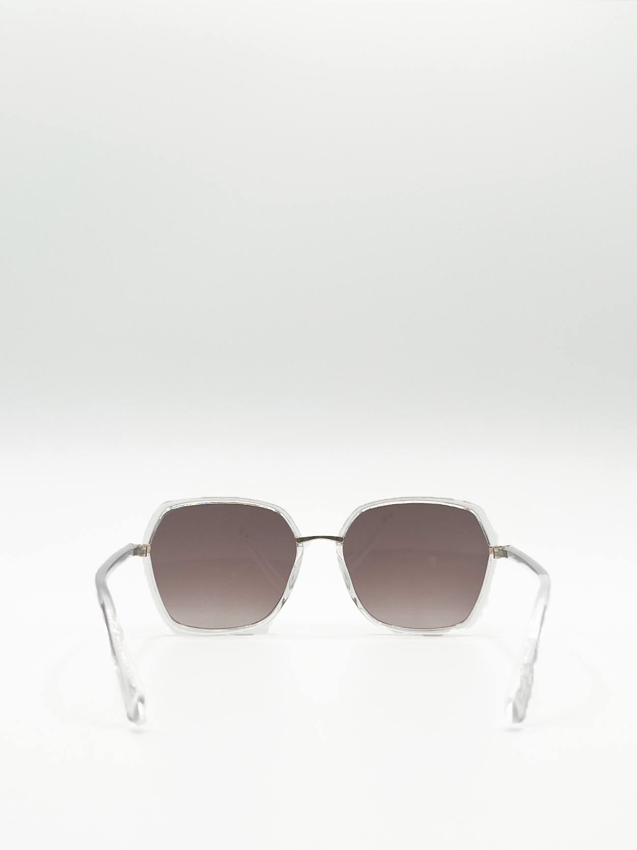 Gold Oversized Frame Sunglasses with Black Lenses