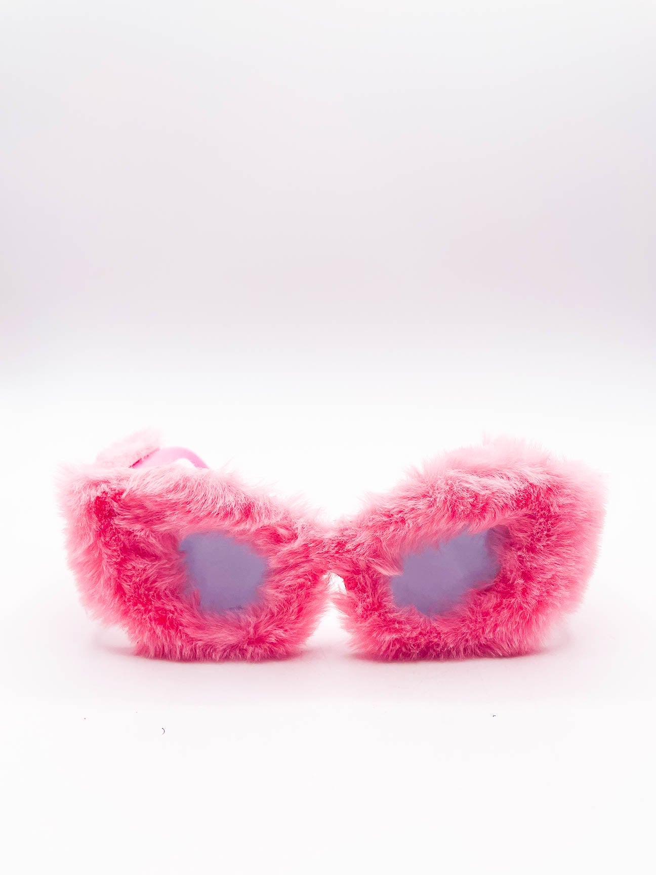 Faux fur novelty sunglasses in pink