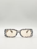 Zebra Print square frame sunglasses