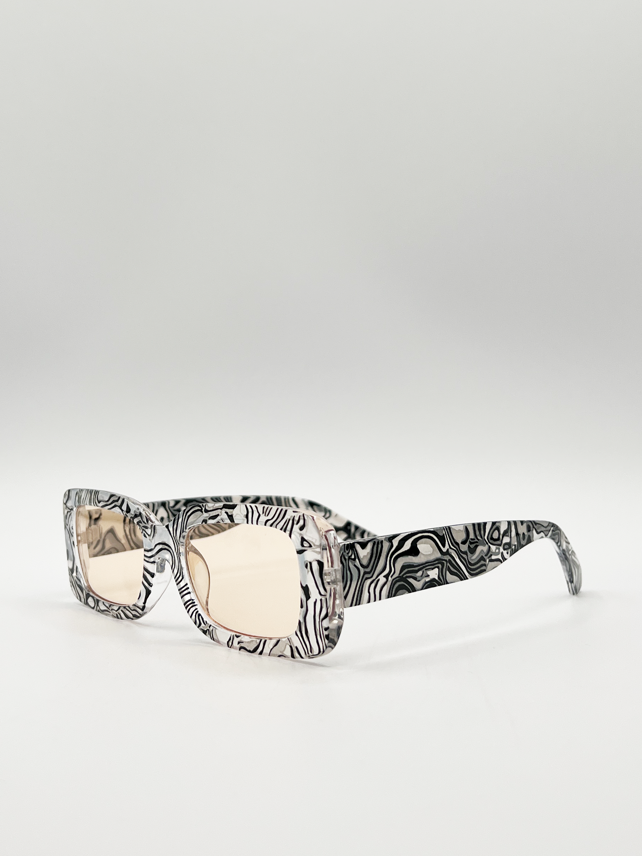 Zebra Print square frame sunglasses