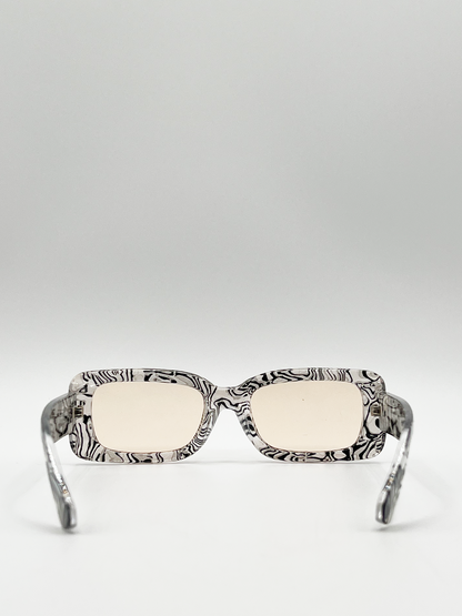 Zebra Print square frame sunglasses