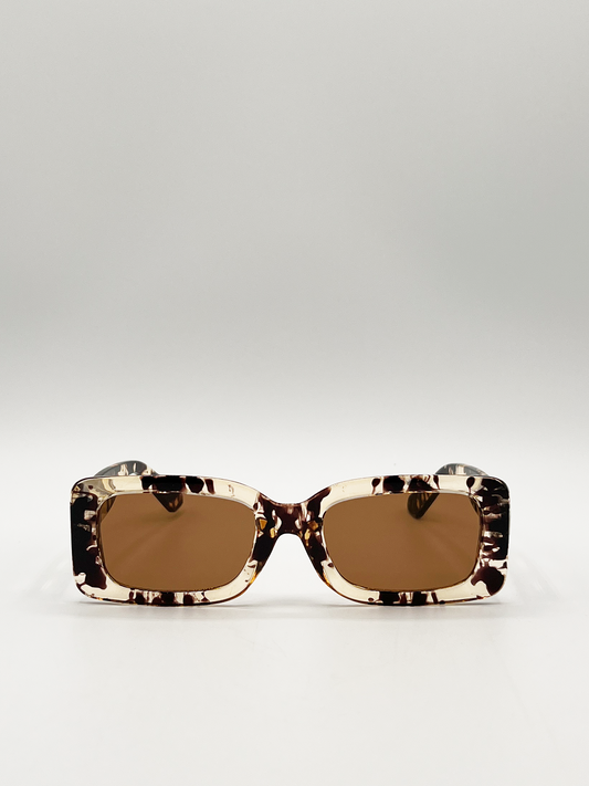 Tortoiseshell print square frame sunglasses
