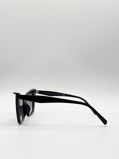 Oversized angular cateye sunglasses