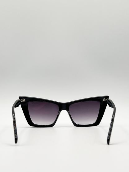 Oversized angular cateye sunglasses