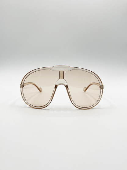 Wave Mask Sunglasses in Champagne