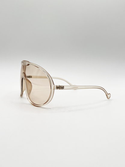 Wave Mask Sunglasses in Champagne