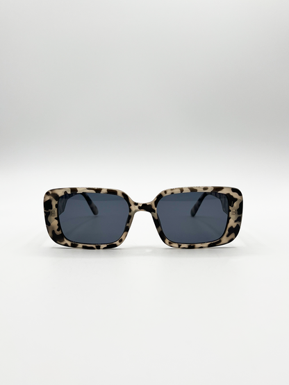 Oversized Rectangle Sunglasses in Animal Print