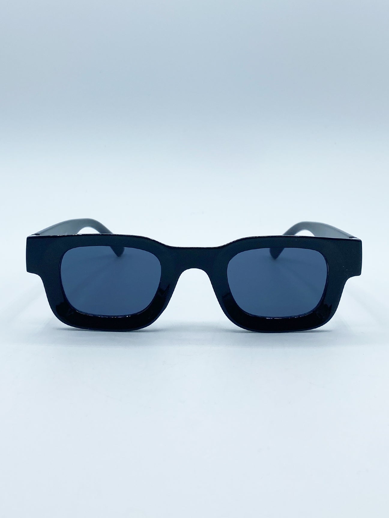 Chunky Square Frame Sunglasses in Black