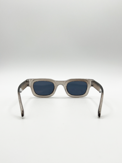 Chunky Square Frame Sunglasses in Clear Black