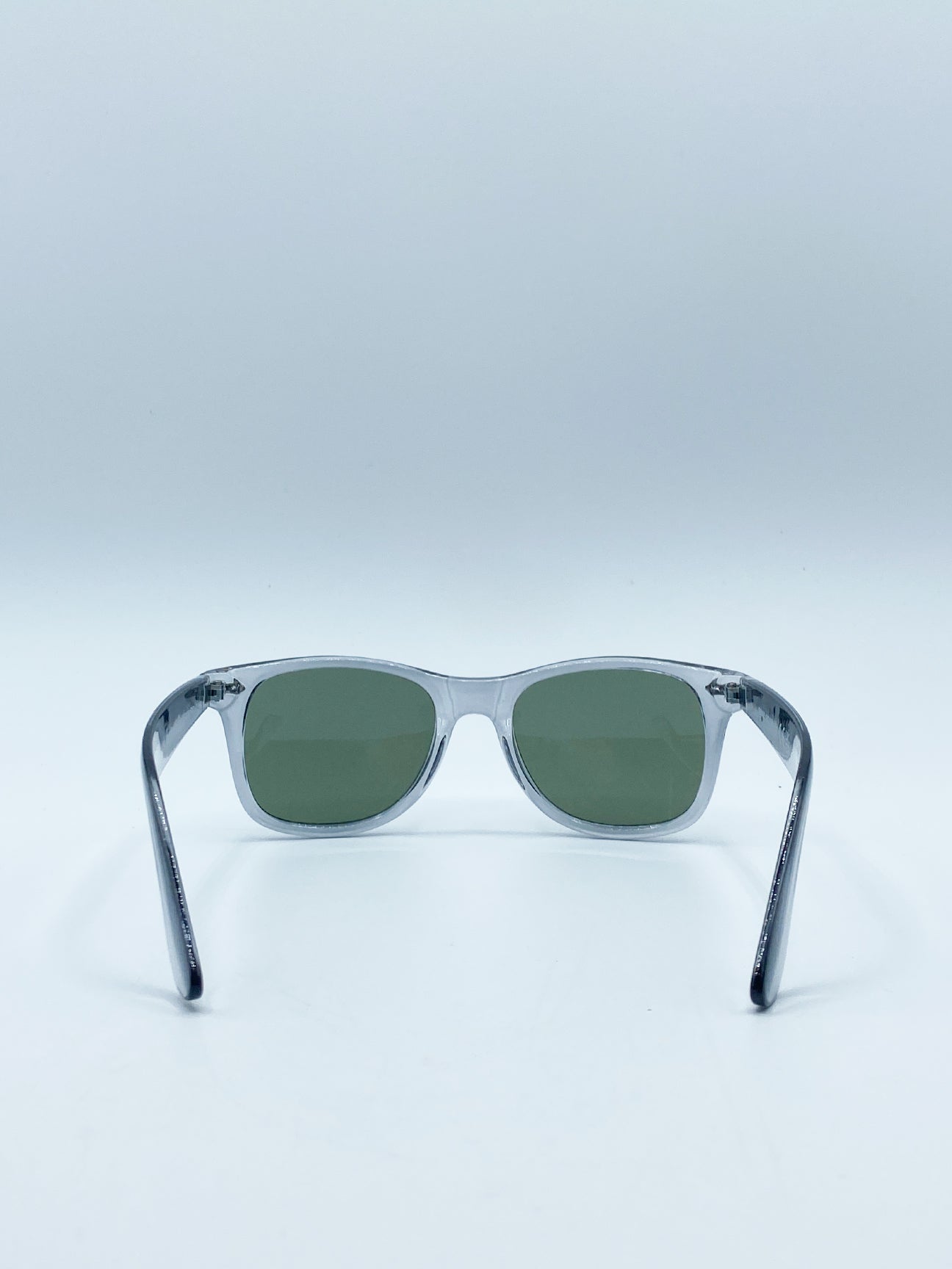 Translucent Grey Wayfarer with Khaki Lenses