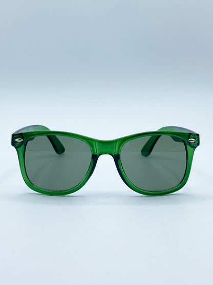 Green Wayfarer Sunglasses with Green Lenses