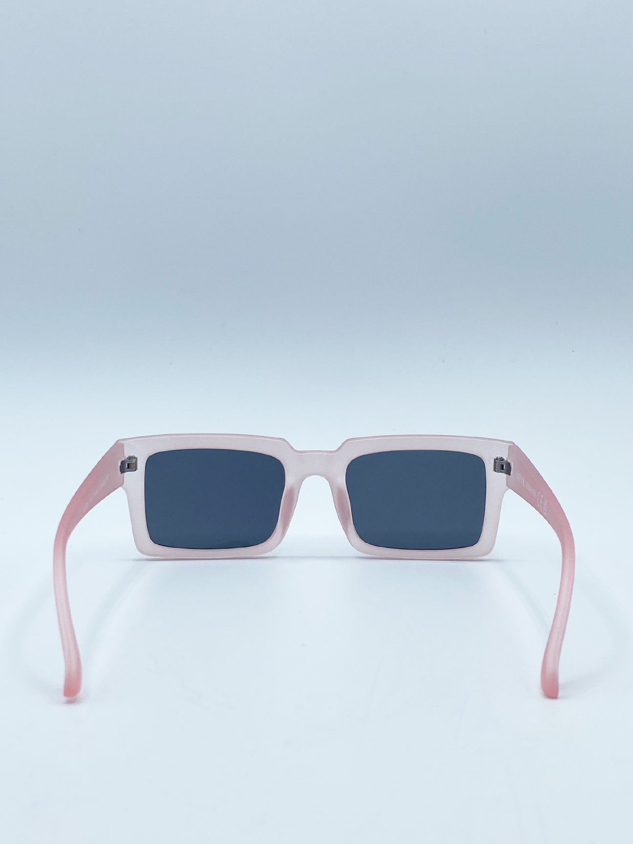 Square Frame Sunglasses in Matte Pink with Black Lenses