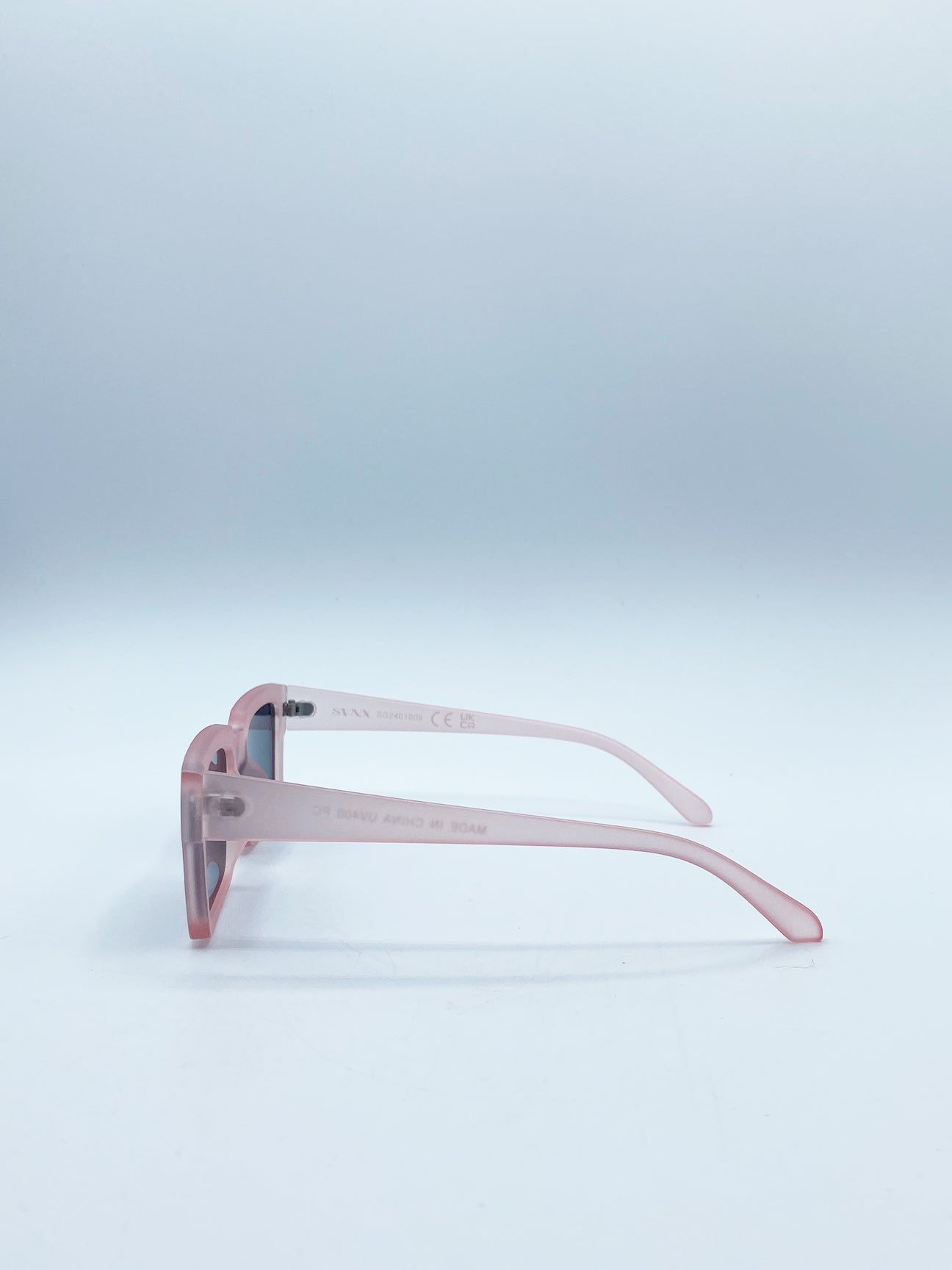 Square Frame Sunglasses in Matte Pink with Black Lenses