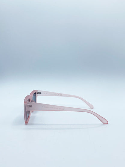 Square Frame Sunglasses in Matte Pink with Black Lenses