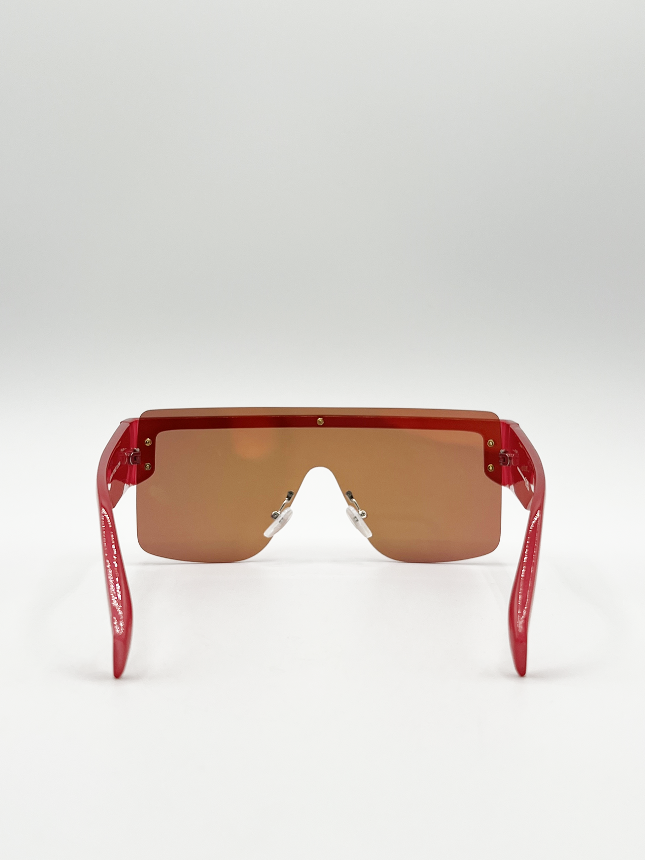 Oversized Flat Top Sunglasses with Mirrored Lens