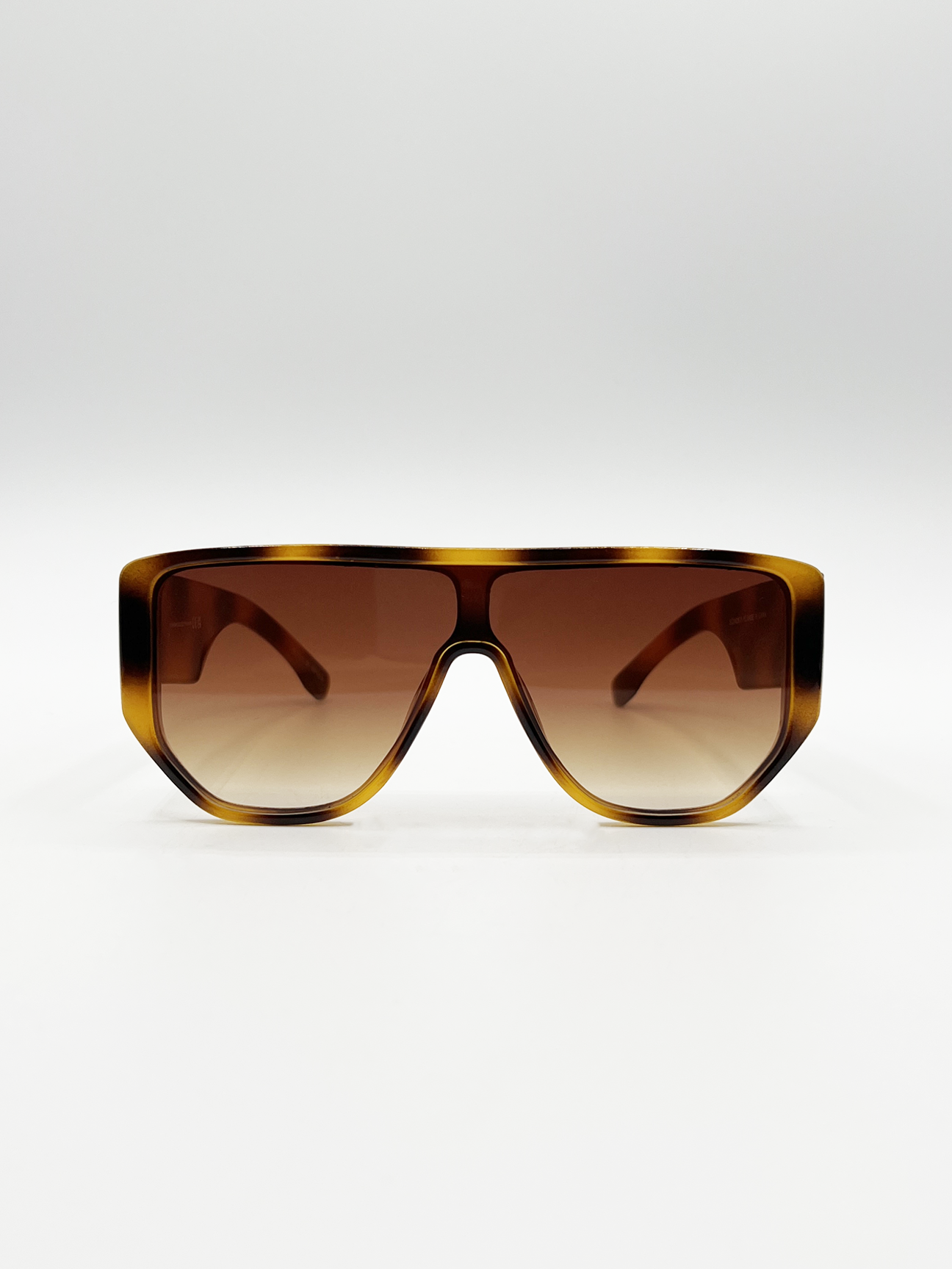 Oversized Flat Top Spotty sunglasses in Brown
