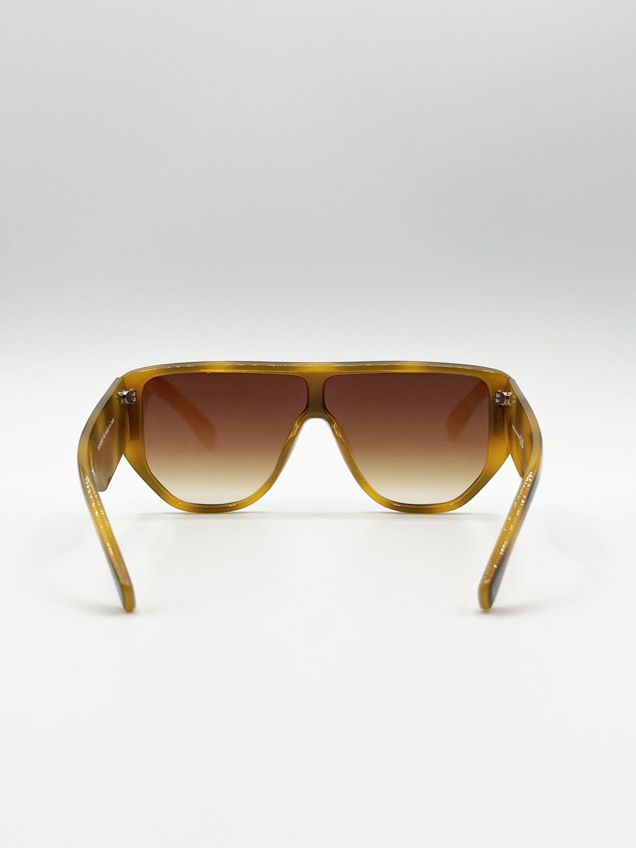 Oversized Flat Top Spotty sunglasses in Brown