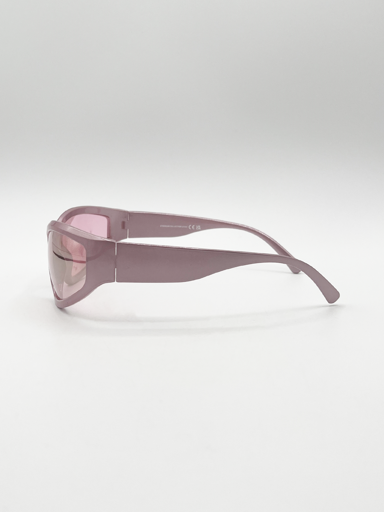 Wrap Around Sunglasses in Pearlized Pink
