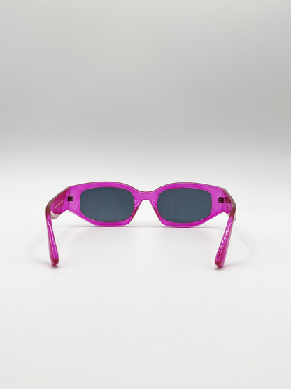 Angular Sunglasses in Translucent Hot Pink