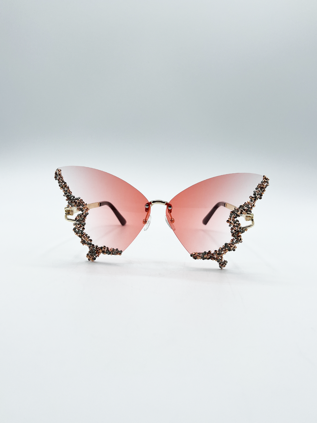 Butterfly Lens with Crystal Detail in Gradient Pink