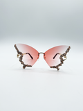 Butterfly Lens with Crystal Detail in Gradient Pink