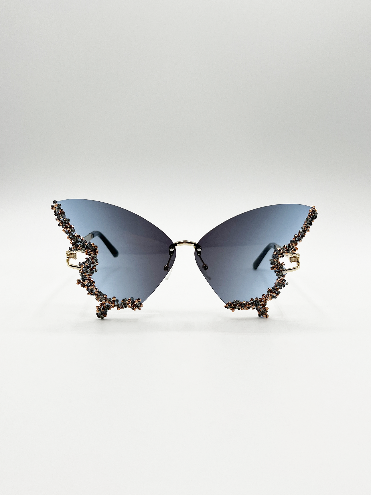 Butterfly Lens with Crystal Detail in Blue