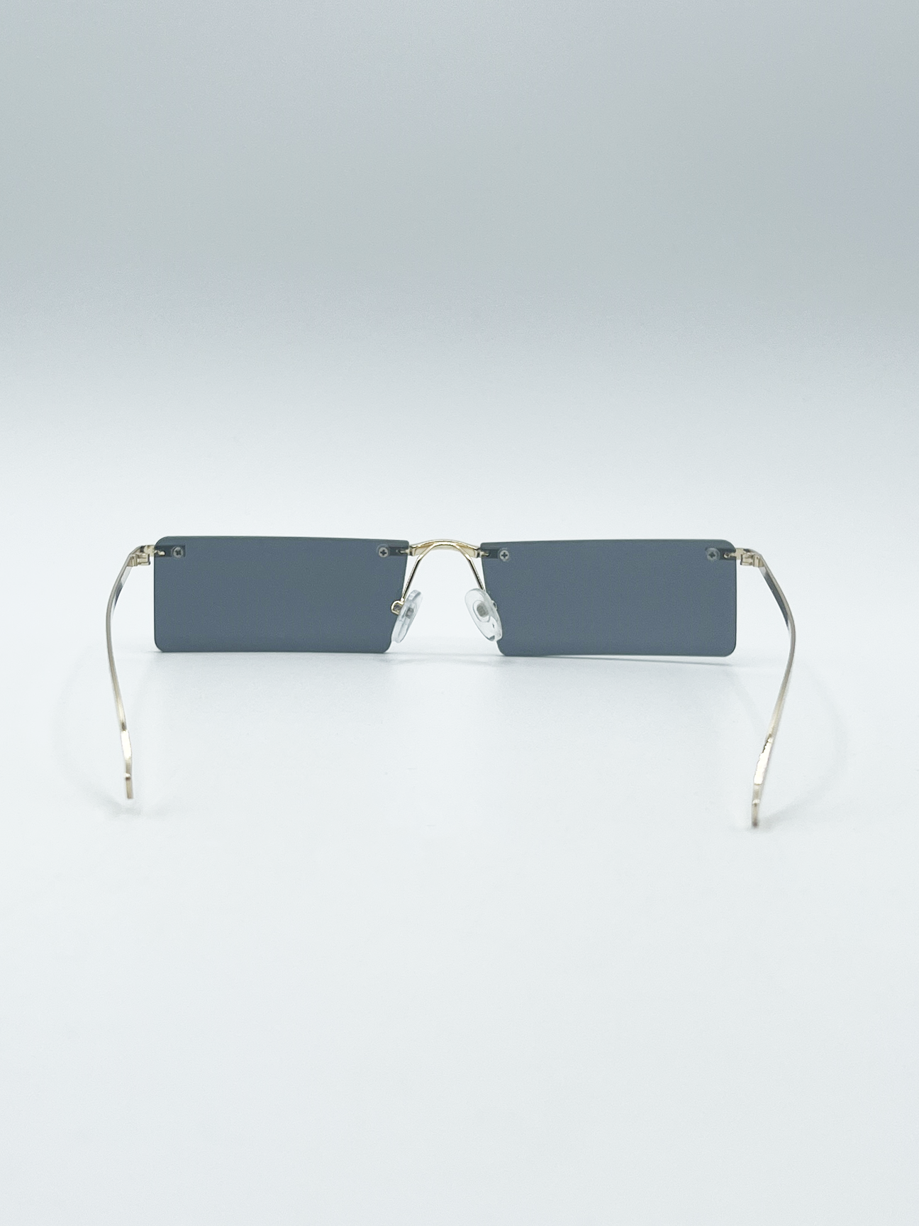 Frameless Rectangle Sunglasses in Black