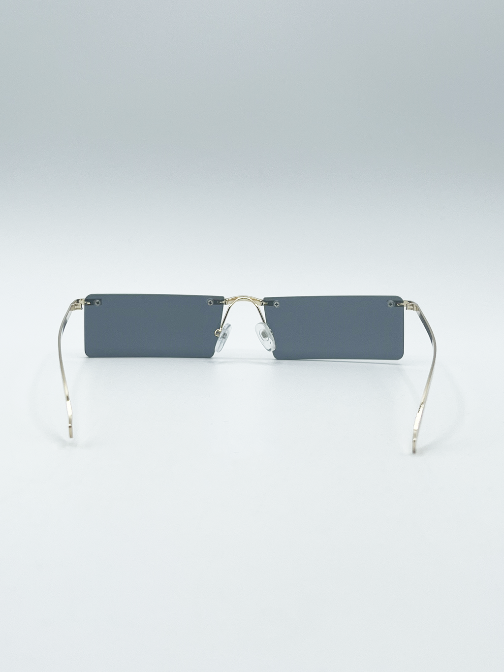 Frameless Rectangle Sunglasses in Black