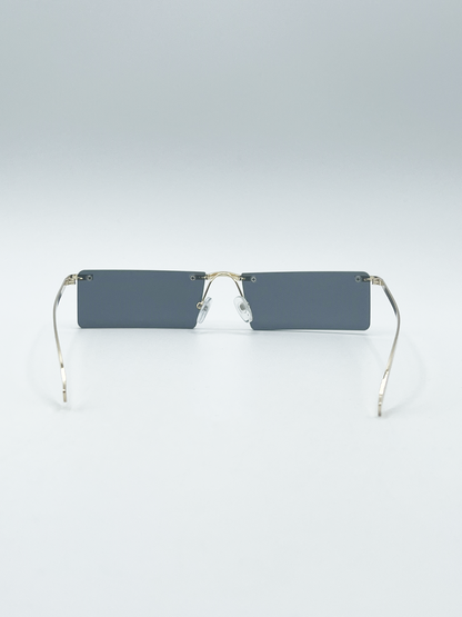 Frameless Rectangle Sunglasses in Black