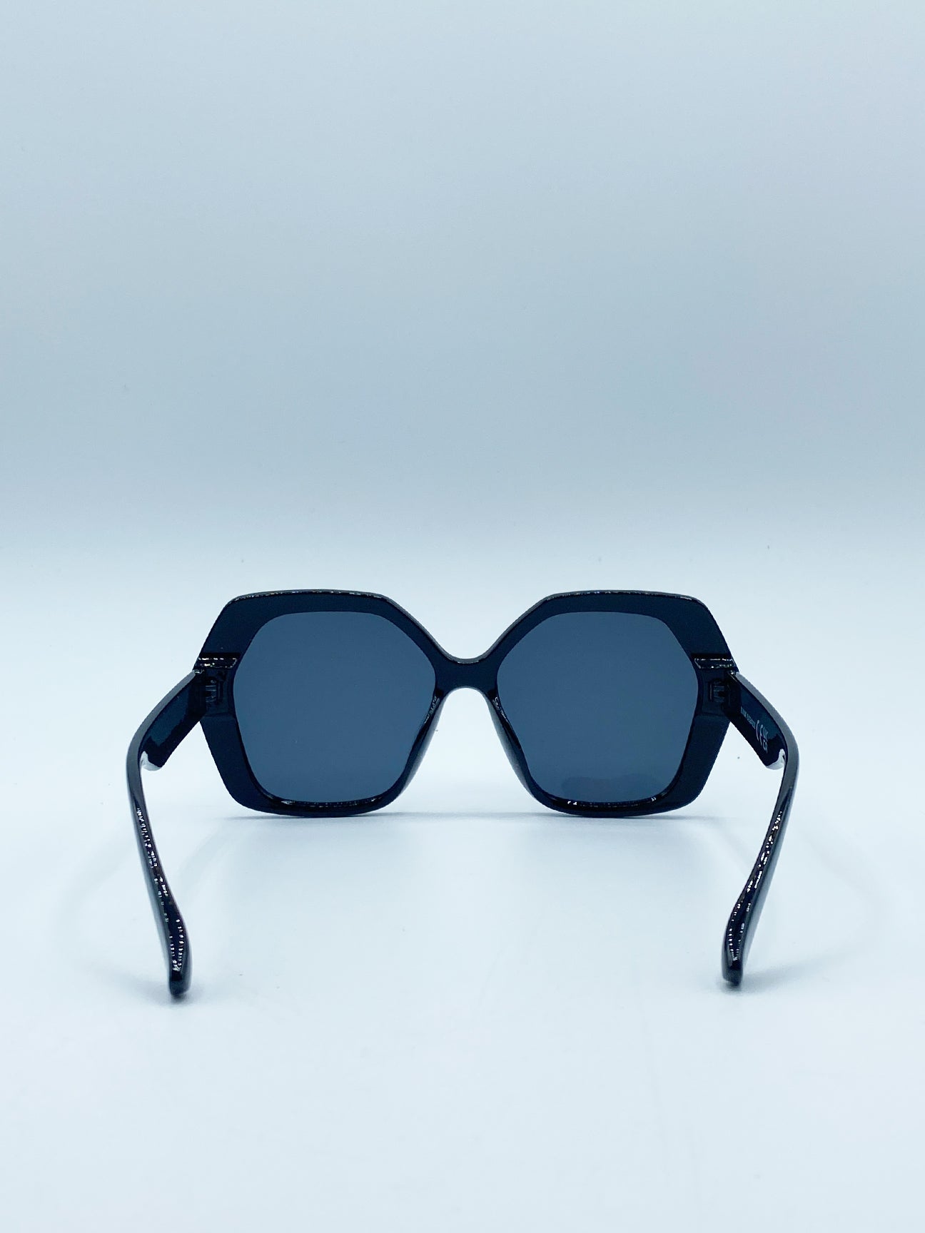 Oversized Rounded Angular Sunglasses in Black
