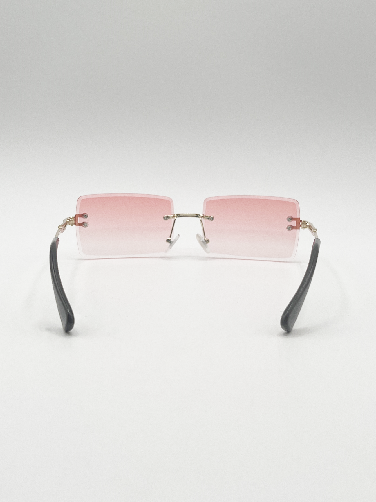 Frameless Square Sunglasses in Pink