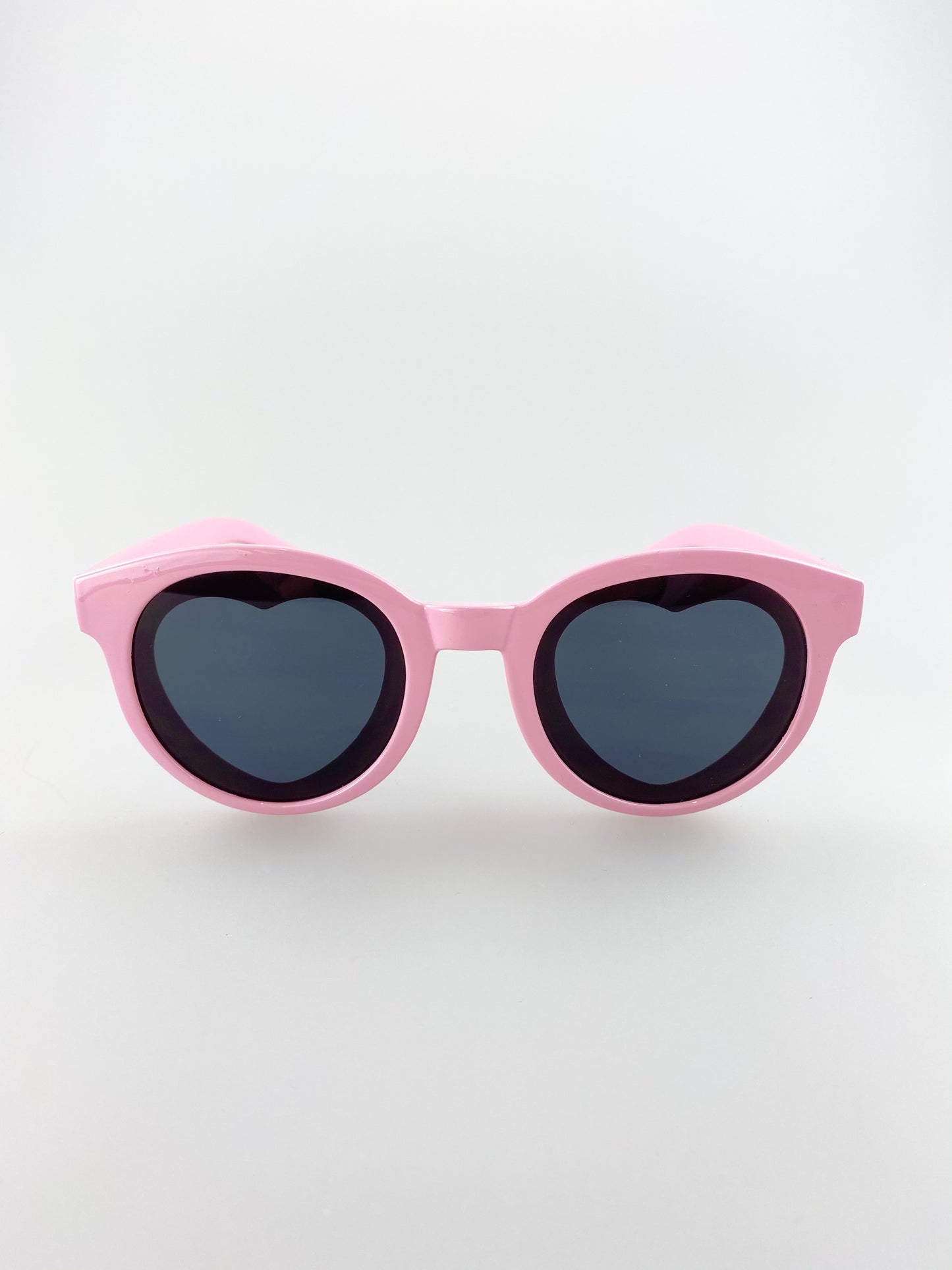 Round Pink Sunglasses with heart lenses