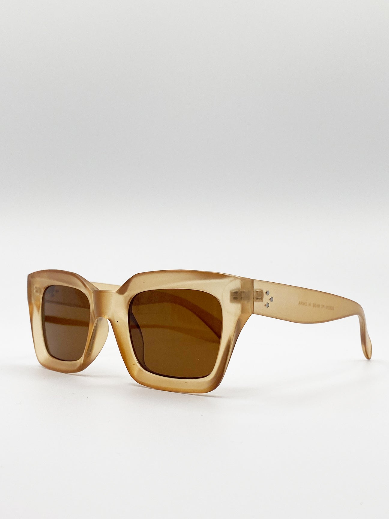 Oversized Square Sunglasses In Matte Honey