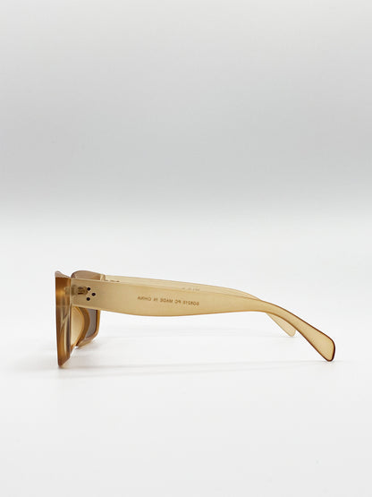 Oversized Square Sunglasses In Matte Honey