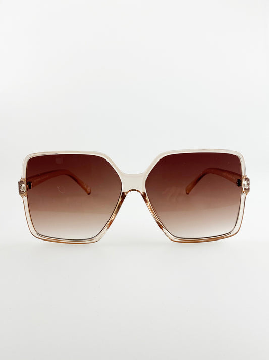 Oversized Square Sunglasses In Crystal Sand