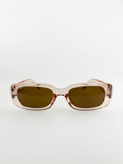 Retro Rectangle Sunglasses In Light Brown