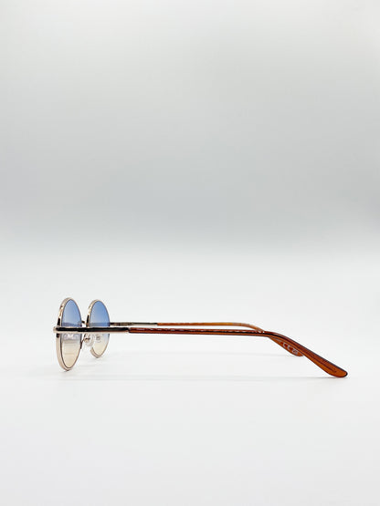 Oval Sunglasses In Ocean Lens