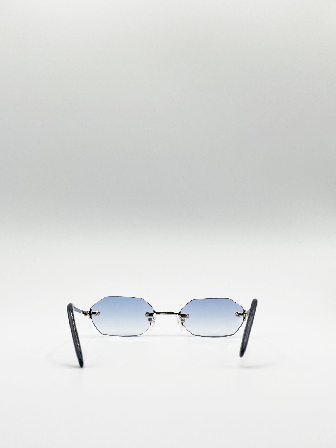 Rimless Hexagon Sunglasses In Blue