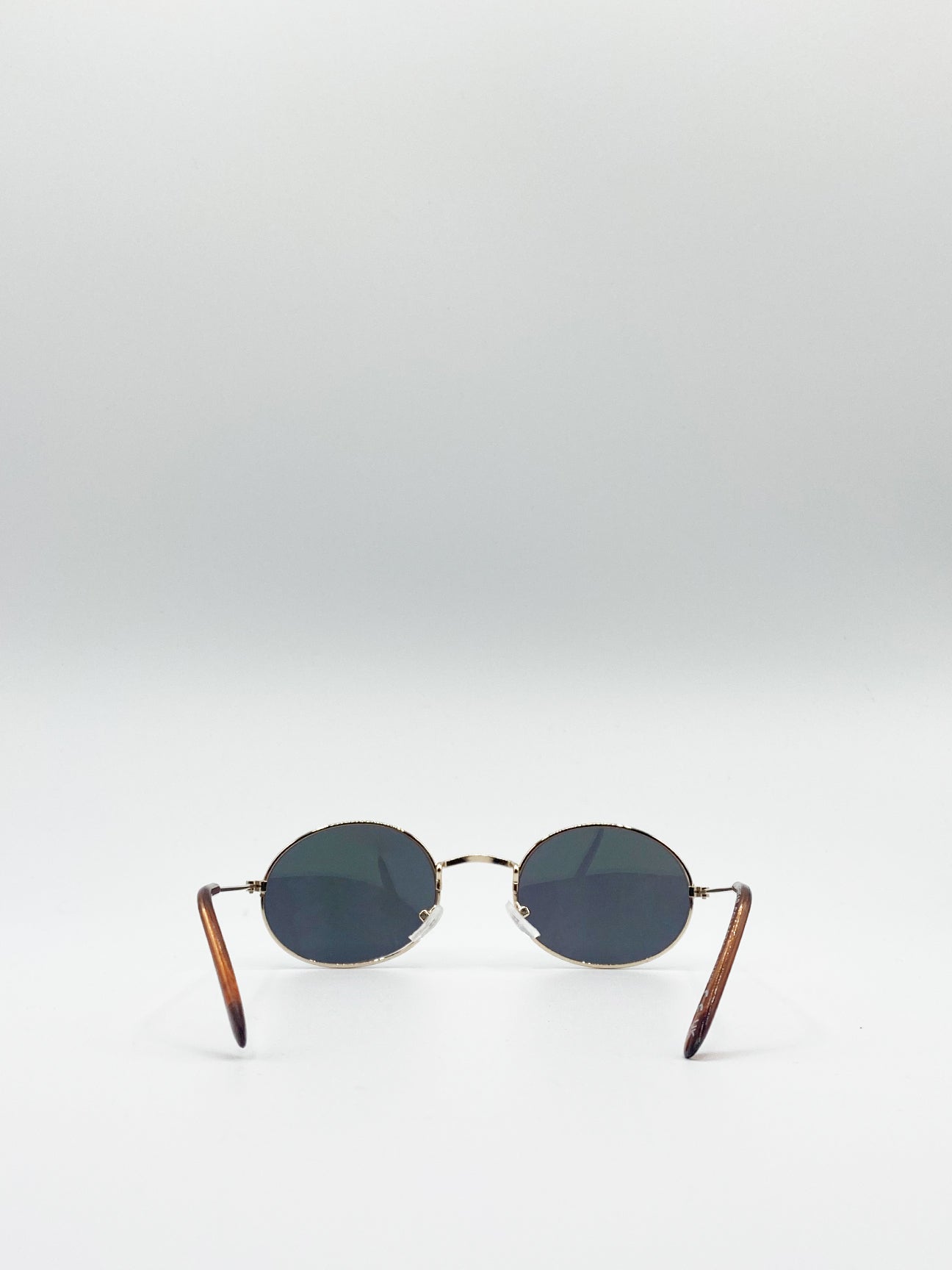 Gold Classic Round Sunglasses with Green Revo Lenses