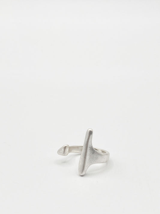 Geometric Cut Ring In Silver