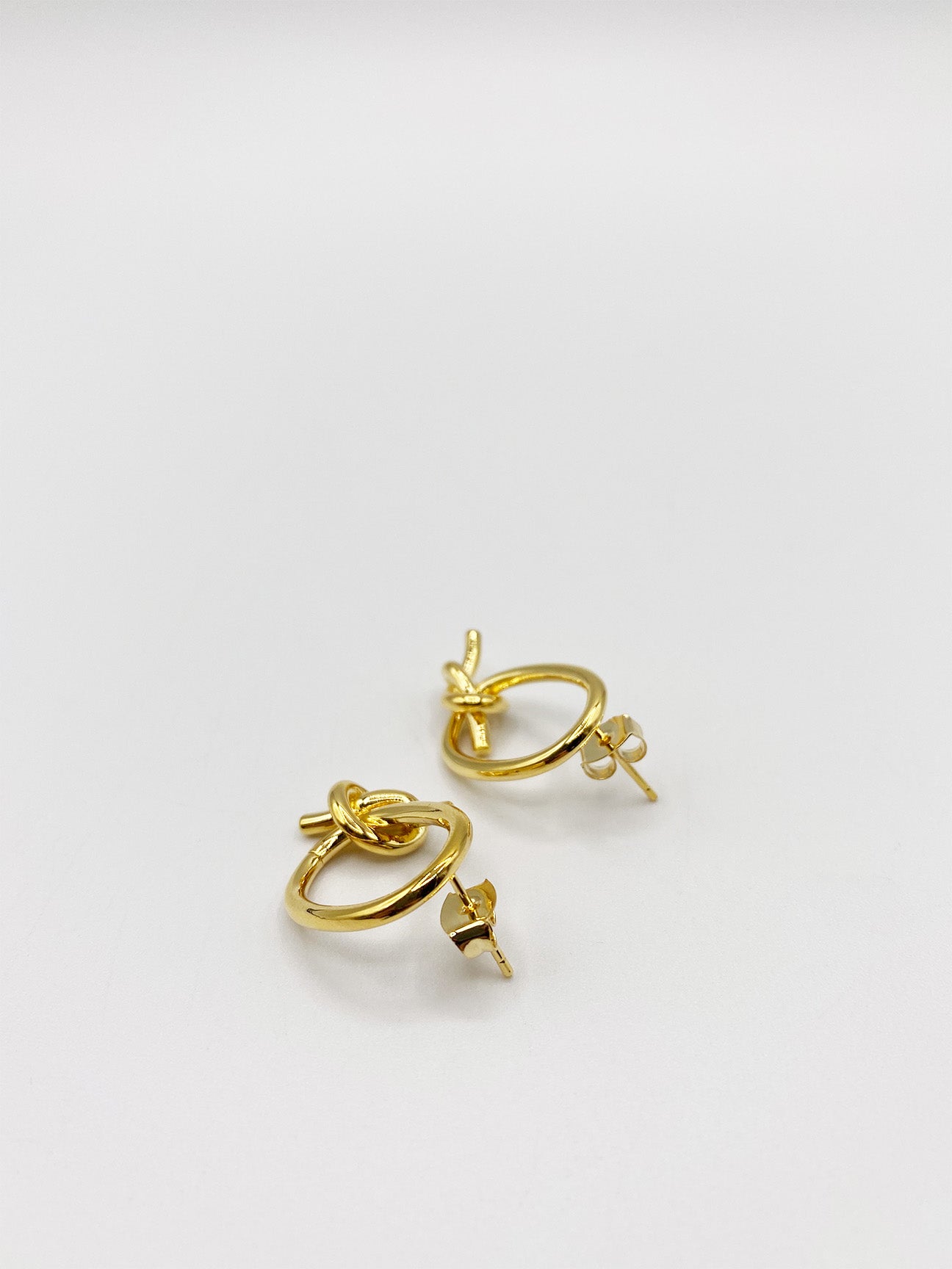 Gold Plated Earrings With Knot Detail