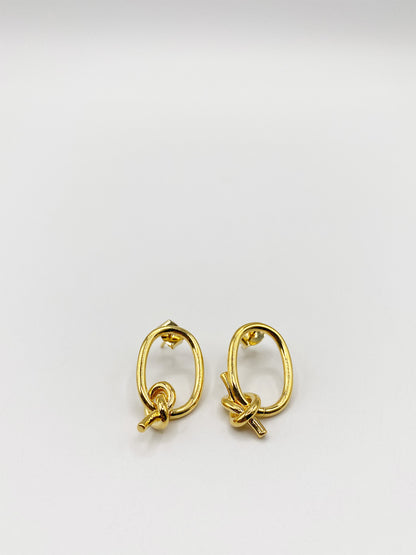 Gold Plated Earrings With Knot Detail