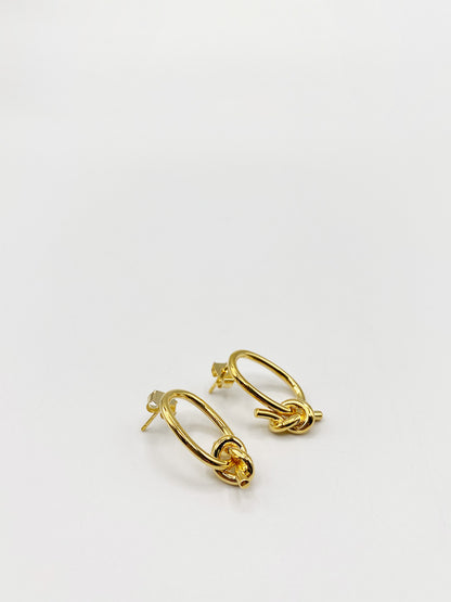 Gold Plated Earrings With Knot Detail