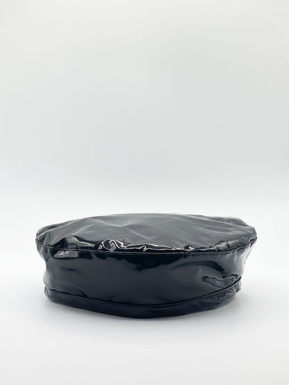 Wet Look Beret In Black