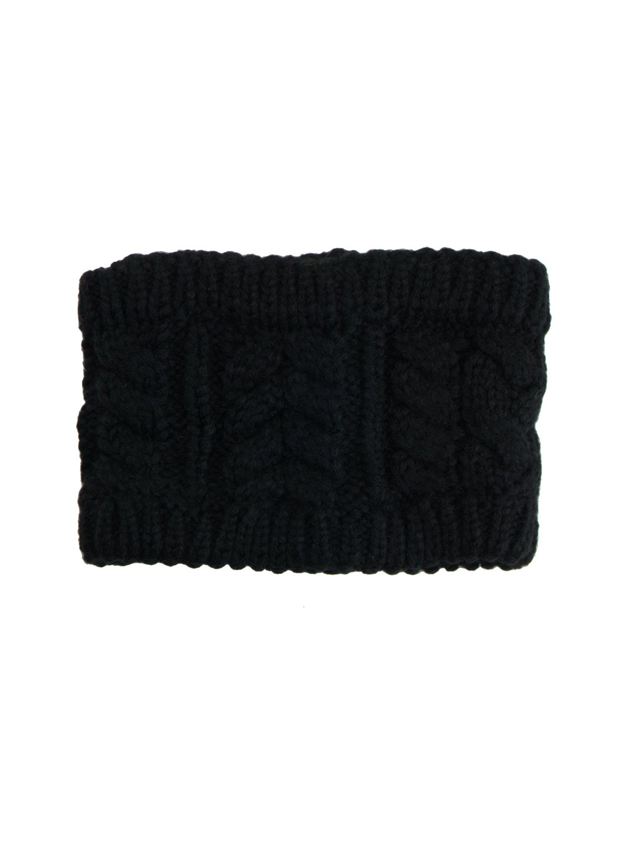 Black Cable Knitted Headband